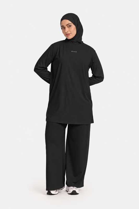 Ensemble sport en coton Noir - sans foulard
