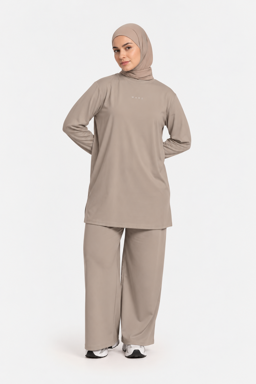 Ensemble sport en coton Gris Brun - sans foulard