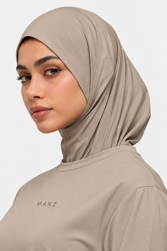 Hijab sport Gris-brun