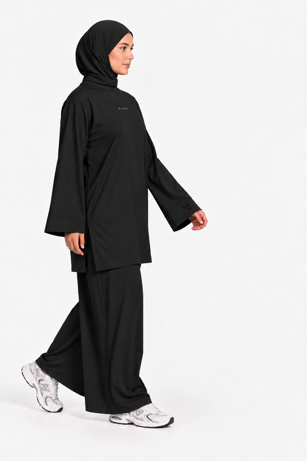 Ensemble sport en coton Noir - sans foulard