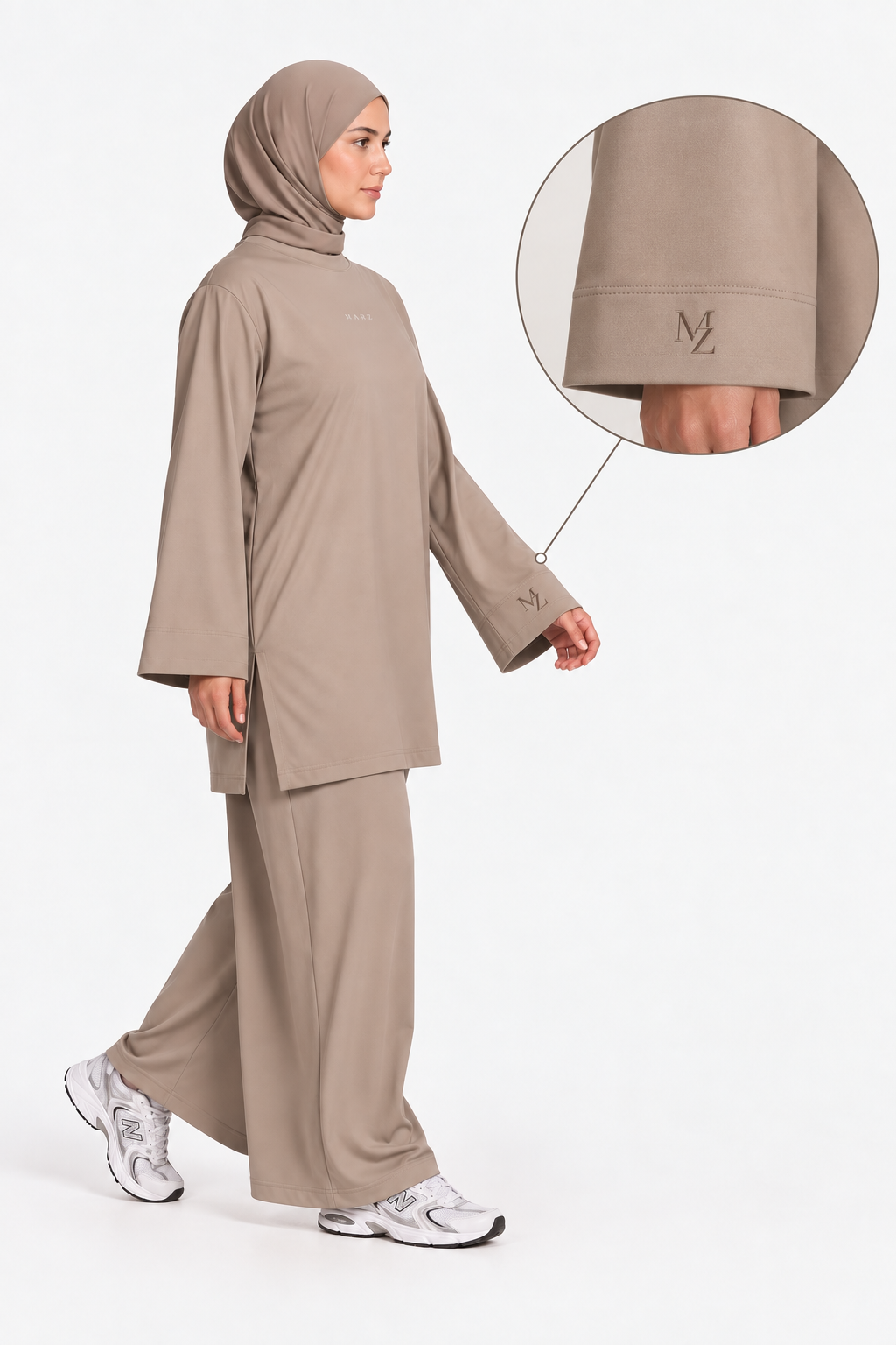 Ensemble sport en coton Gris Brun - sans foulard